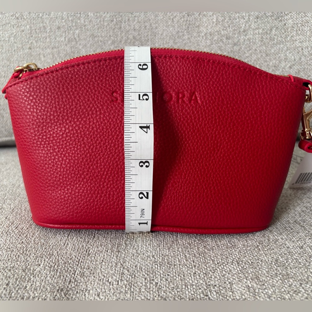 2/$20 SEPHORA | Red Pebbled Faux Leather Make Up Bag - Picture 5 of 6